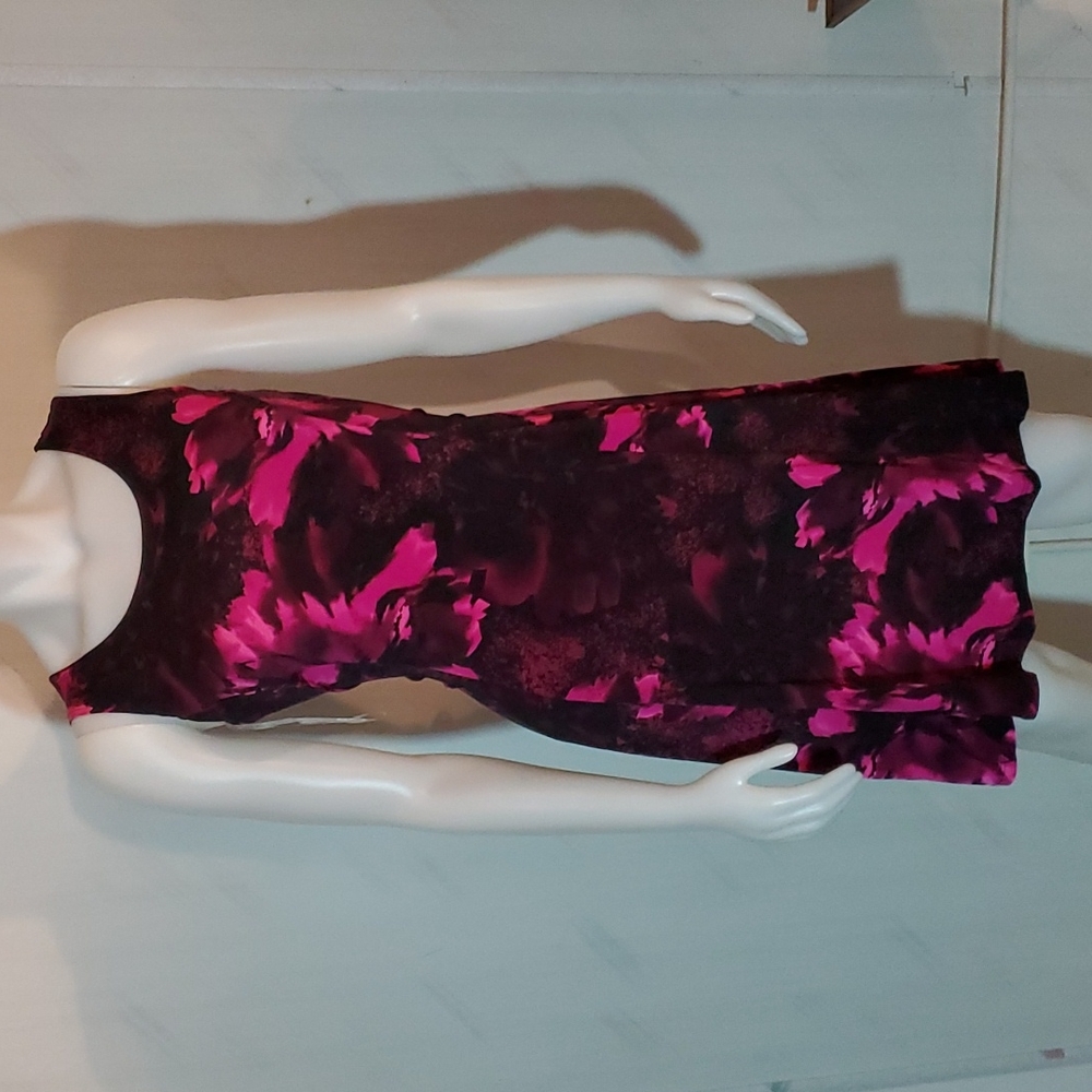 TanJay size 6 petite black and fuchsia dress